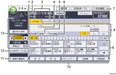 本体画面のイラスト 説明番号つき