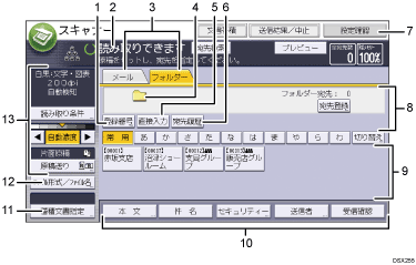 本体画面のイラスト 説明番号つき