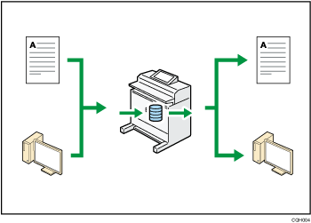 文書を蓄積して活用するイメージのイラスト