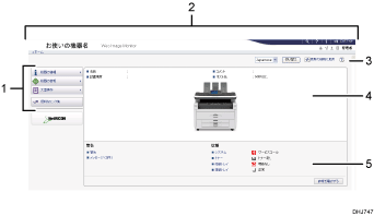 Webブラウザー画面のイラスト 説明番号つき