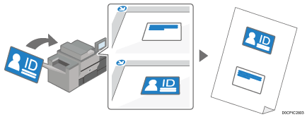 IDカードの表と裏を1ページにまとめるイメージイラスト
