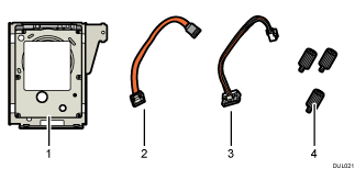 ハードディスクの同梱品イラスト 説明番号つき