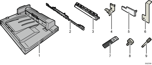 排紙中継ユニットのイラスト 説明番号つき