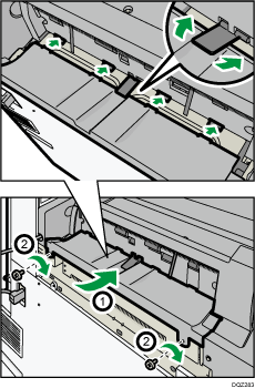 紙折り中継ユニットのイラスト 説明番号つき