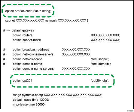 dhchpdconfファイルのイメージイラスト