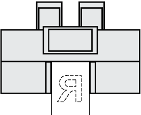 原稿テーブルへのセット方向のイメージイラスト