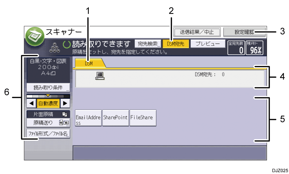 本体画面のイラスト 説明番号つき