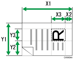 原稿の一部分を読み取る場合の不定形サイズのイメージイラスト