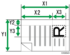 原稿の一部分を読み取る場合の不定形サイズのイメージイラスト