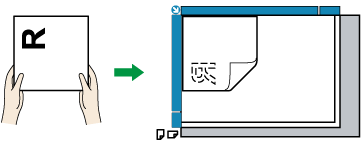 原稿ガラスにセットするときのイメージイラスト