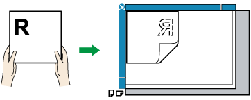 原稿ガラスにセットするときのイメージイラスト