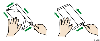 封筒の端をつぶすイメージイラスト