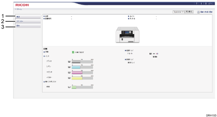 Webブラウザー画面のイラスト 説明番号つき