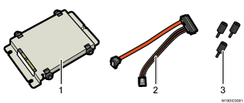 ハードディスクの同梱品イラスト 説明番号つき