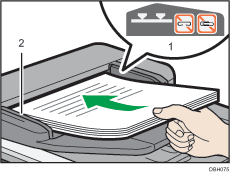 自動原稿送り装置（ADF）のイラスト　説明番号つき