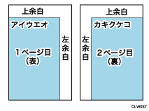 両面とじ方向のイメージイラスト