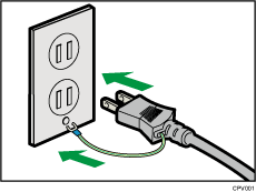 電源プラグとアース線のイラスト