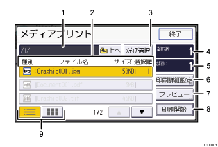 本体画面のイラスト 説明番号つき