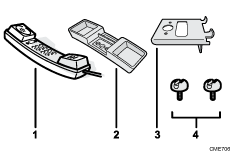 ハンドセット同梱品のイラスト説明番号付き