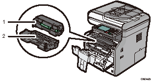 本体内部（前面）のイラスト 説明番号つき