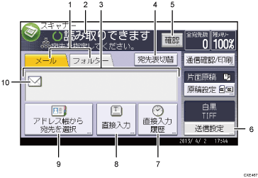 本体画面のイラスト 説明番号つき