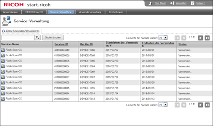 Webbrowser-Bildschirmdarstellung