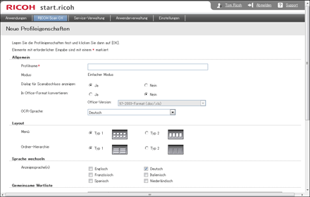 Webbrowser-Bildschirmdarstellung