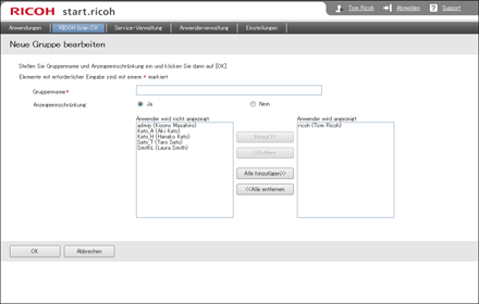 Webbrowser-Bildschirmdarstellung