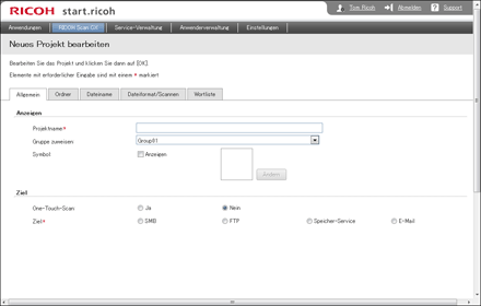 Webbrowser-Bildschirmdarstellung
