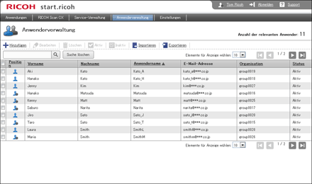 Webbrowser-Bildschirmdarstellung