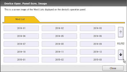 Operation panel screen illustration