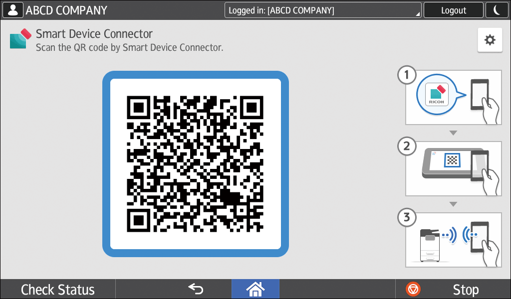 Operation panel screen illustration
