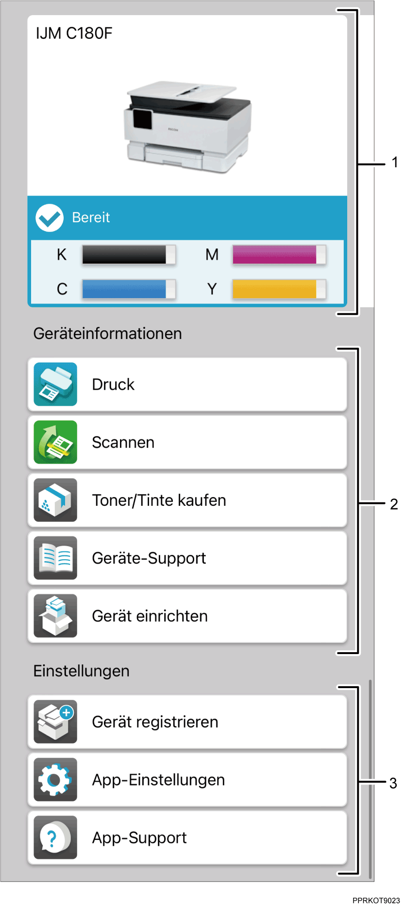 Abbildung Anwendungsbildschirm