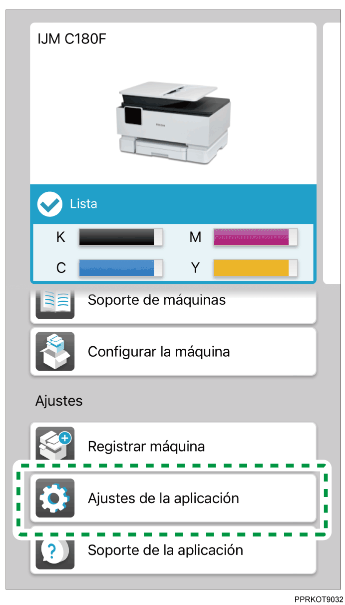 Ilustración de la pantalla de la aplicación