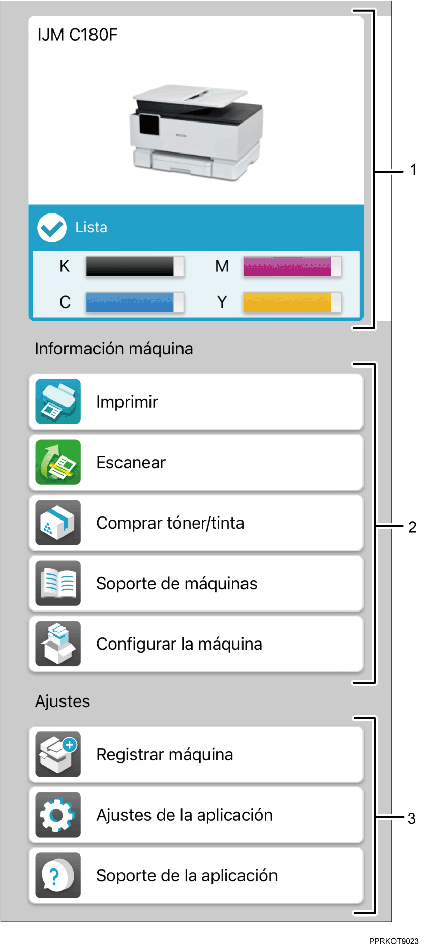Ilustraci&oacute;n de la pantalla de la aplicaci&oacute;n