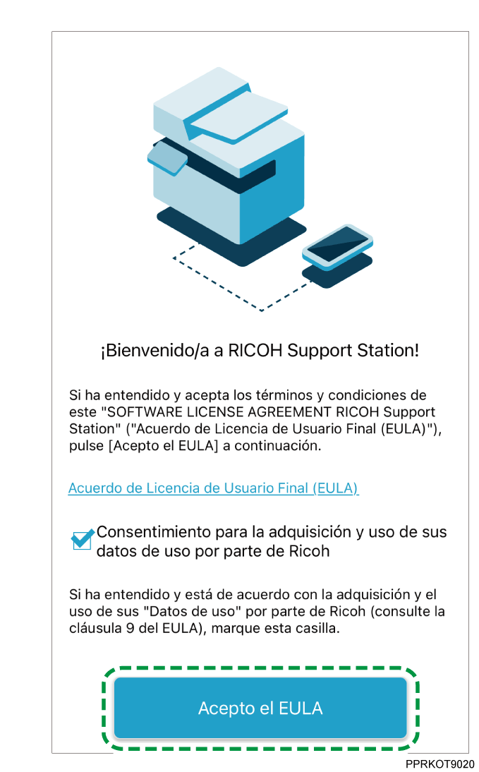 Ilustración de la pantalla de la aplicación