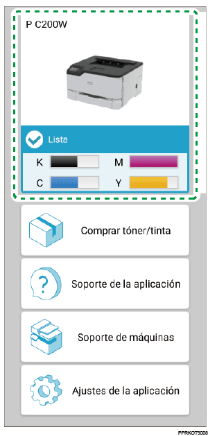 Ilustración de la pantalla de la aplicación