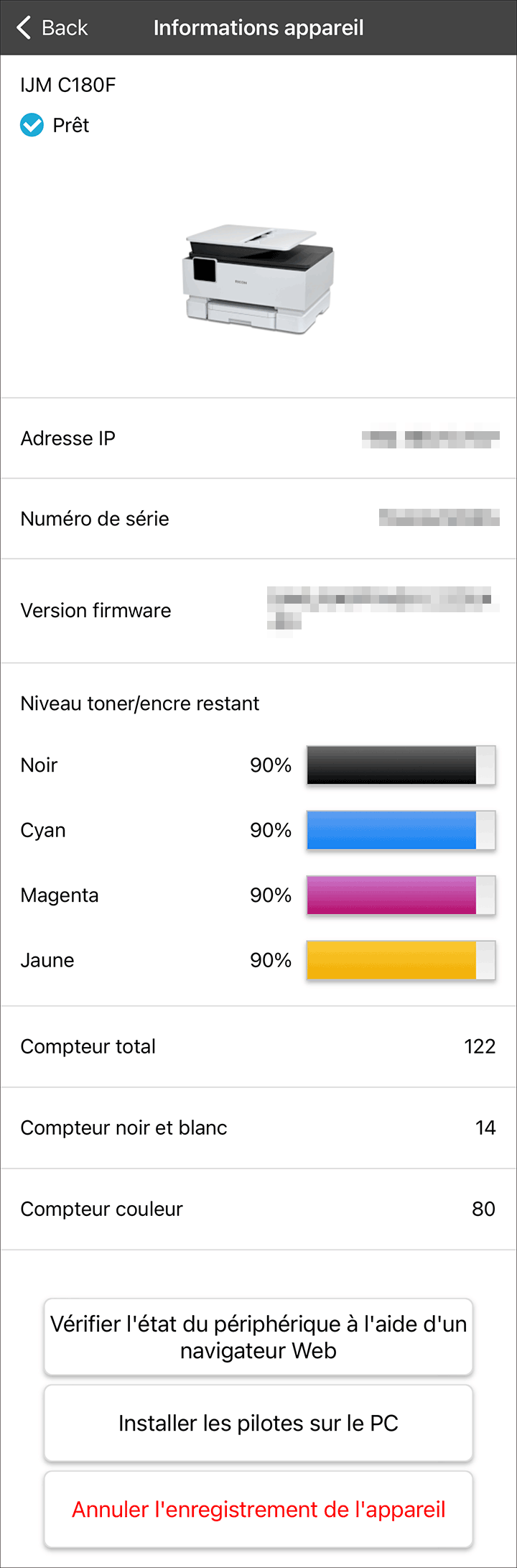 Illustration de l'écran d'application