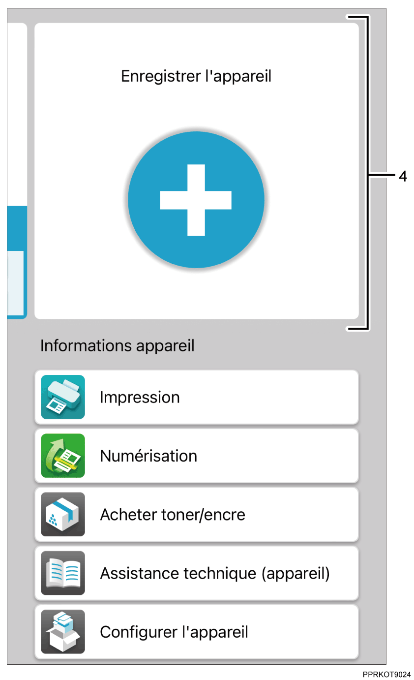 Illustration de l'écran d'application