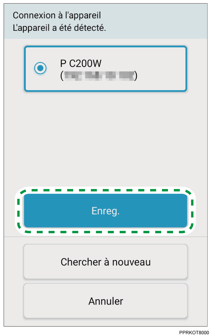 Illustration de l'écran d'application